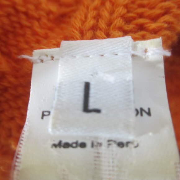 Unbranded Womens L Orange Peruvian Pima Cotton LS Cable Knit Mock Neck Sweater - Picture 8 of 10